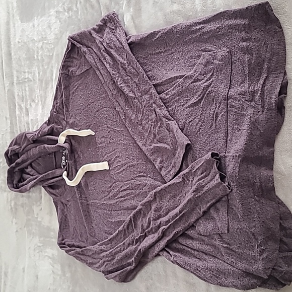 ZYIA Active Sarsaparilla Pocket Boyfriend Hoodie Pullover Purple - Picture 3 of 3